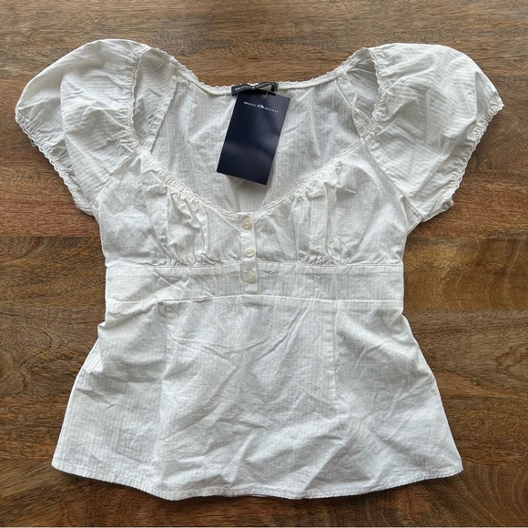 Brandy Melville Tops Nwt Brandy Melville White Babydoll Top Poshmark